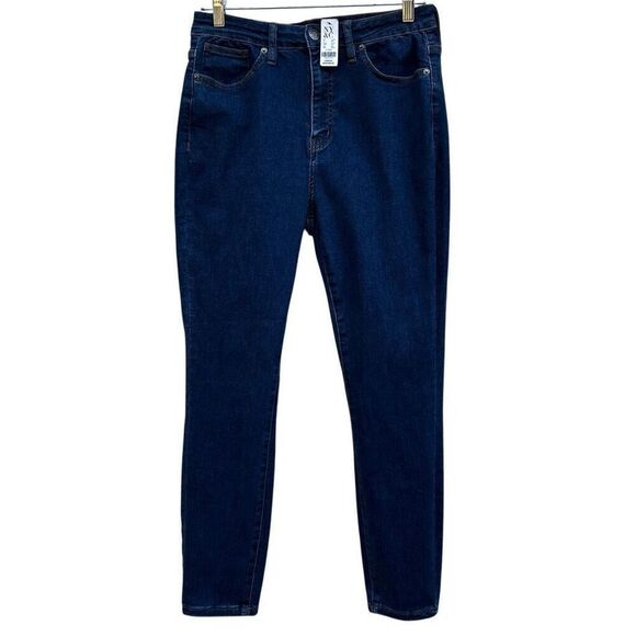 NWT NY&C New York & Co. Denim Jeans Women's Large Blue High Rise Zip Fly Skinny - Picture 2 of 13